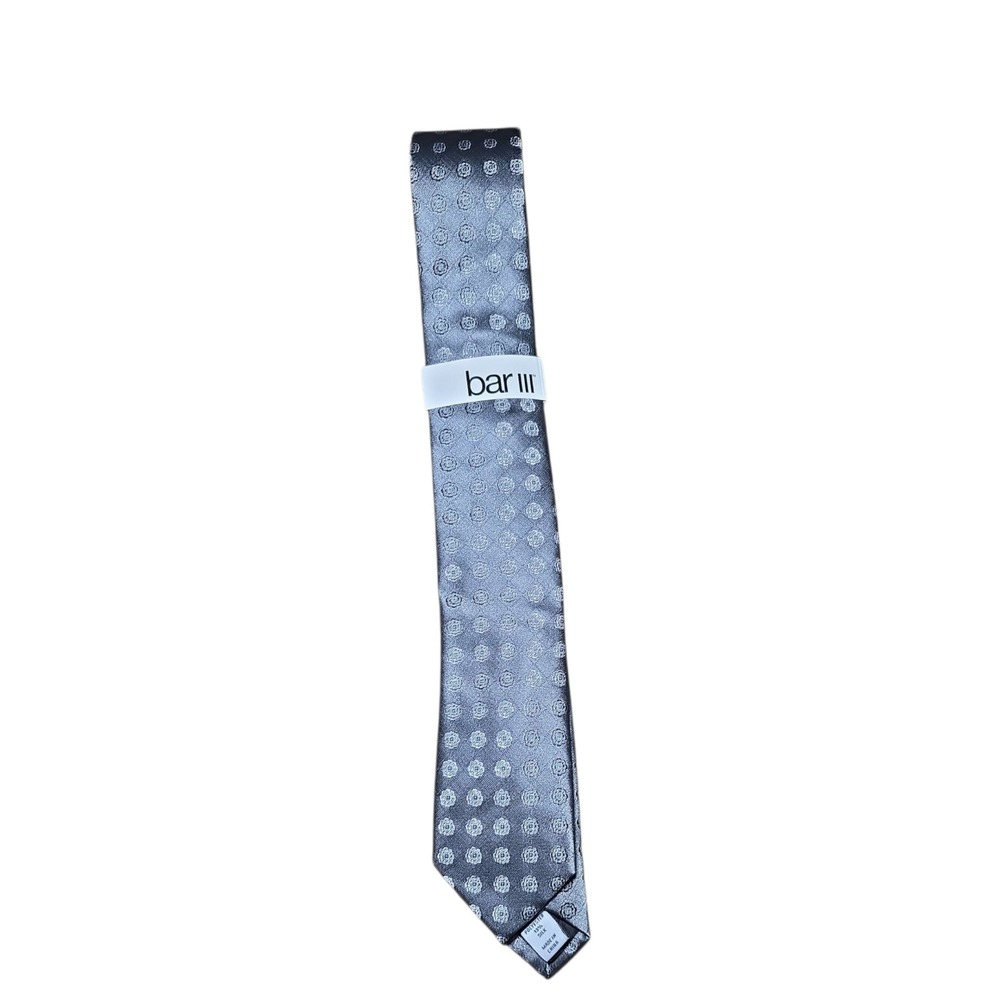 Bar III Men's Necktie Gray‎ Geometric Patterned Business Casual